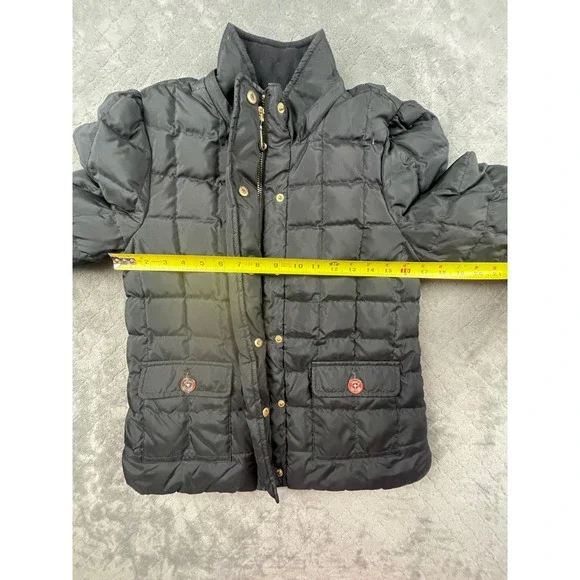 Y2K Juicy Couture Black Quilted Puffer Jacket Gold Hardware Puff‎ Sleeve Small - Picture 4 of 10